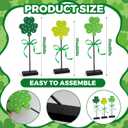 3 Pieces St. Patrick's Day Decorations Green Lucky Tiered Tray Decor, St. Patrick's Table Tray Decor Shamrock Wooden Set, Irish-Themed Shamrock Decor, Shamrocks for Home Decor