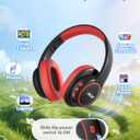 acer Kids Bluetooth Headphones, Over Ear Headphone for Kids with Mic, 75H Playtime, 85dBA Safe Volume, Bluetooth 6.0, USB C Fast Charging, Toddler Headphones for iPad/Tablet/Travel/School-Black Red