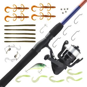 Shakespeare Catch More Fish Spinning Reel and Fishing Rod Combo with Kit