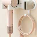chochoyah Hair Dryer Holder Wall Mounted, Hair Dryer Organizer Self Adhesive Compatible with Dyson Blow Dryer Holder Aluminum BlowDryer Holder Wall Mounted for Bathroom White