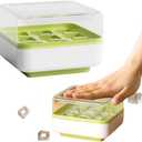 Ouliget Ice Cube Tray With Lid and Bin,Easy-Release and Flexible 9-Ice Trays for Freezer,Silicone Ice Maker Cubes Mold Suitable for Whiskey Cocktails,Easy Press to Release Ice