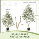 LYERSE 8ft Faux Olive Tree - Olive Trees Artificial Indoor with Large Olive Branches and Lifelike Olive - Artificial Olive Tree for Home Office House Living Room Decor