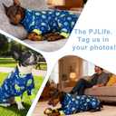 Large Dog Pajamas Pet Recovery Shirt Dog Pjs Cute Lightweight Stretchy Knit Pullover Large Dogs Pajamas Onesie for Small, Medium and Large Breeds (XXXX-Large (75-95lb), Blue Jellyfish)