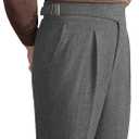 Men Trousers Vintage Tweed Blend Pants Herringbone Slim Fit Pleat-Front Pant (40W x 34L, Grey)