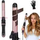 HC Honey Coco Rotating Curling Iron– 1.1-Inch Self Curling Iron, Auto Shut-Off, Fast-Heating Automatic Hair Curler Dual Voltage for All Hair Types (Rose Gold)