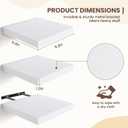 Fun Memories Floating Shelves for Wall  9 Inch Square Shelves with Invisible Brackets, Small Wall Shelf for Living Room, Bathroom, Bedroom, and Kitchen Decor，White Set of 3