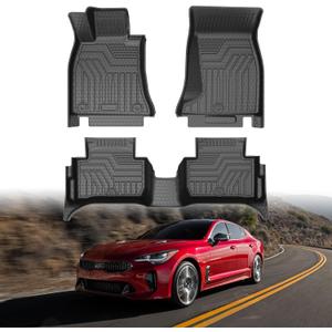 Mixsuper Floor Mats for Kia Stinger 2018 2019 2020-2024 (AWD Models) All Weather Floor Liners 1st & 2nd Row Set Black