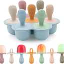 PandaEar Silicone Popsicle Molds for Toddlers, Mini Breastmilk & Fruit Juice Freezer Mold with Sticks, 7-Cavity Baby Ice Pop Maker, BPA Free & Easy to Clean