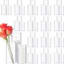Didaey 48 Pcs Thin Cylinder Vases Set for Centerpieces 2.5'' Diameter 2mm Thickness Clear Glass Vase Hurricane Floating Candle Holder for Wedding Table Decoration (2.5'' X 5'',6'',8'')