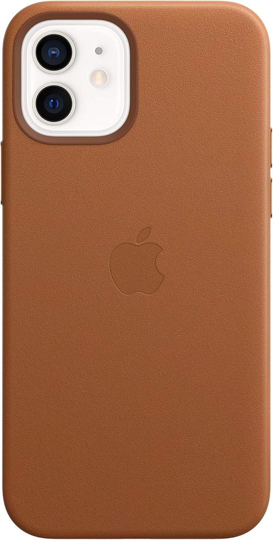Apple iPhone 12 and iPhone 12 Pro Leather Case with Magsafe - Saddle Brown