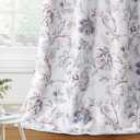 H.VERSAILTEX Blackout Curtains 84 Inch Length 2 Panels Set Floral Print Curtain Drapes for Living Room Thermal Insulated Grommet Window Curtains for Bedroom - Traditional Floral in Terracotta and Blue