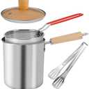 Refein Deep Fryer Pot with Strainer Basket & Lid, 3L Japanese Tempura Frying Pot, Stainless Steel Small Deep Frying Pan Heat Resistant Chip Pan Fryer Mini Frying Oil Container for Fries Fish Shrimp