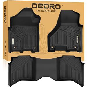 OEDRO Floor Mats Fit for 2019-2025 Ram 2500/3500 Crew Cab with 1st Row Bucket or Bench Seats, Custom Fit TPE All Weather Car Mats Includes 1st and 2nd Row