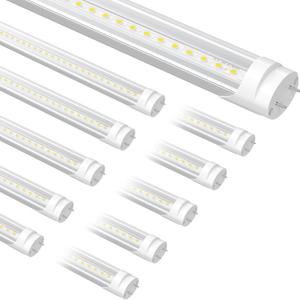 10-Pack F32T8 LED Bulbs 4 Foot Type A+B Hybrid 24W 3200LM 5000K Daylight Aluminum and Shatterproof PC F40T12 Fluorescent Light Bulb Replacement, Single or Double Ended Powered