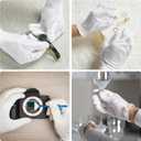 COOLJOB 100% Cotton Gloves, 6 Pairs White Cotton Gloves for Dry Hands Moisturizing & Eczema, Overnight Lotion, Sleep & Spa Treatment for Women & Men, Breathable Work Glove Liners, Large Size