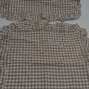 Taupe Plaid Ruffle Decorative Throw Pillow Covers for Couch 20"x20",2 Pack Vintage Checkered Washed Cotton Pillowcases for Bed, Sofa, Living Room