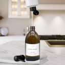 Brown Glass Dish Soap Dispenser for Kitchen Sink, Refillable Bottle with Stainless Steel Pump, Aesthetic Container for Liquid Dishwashing