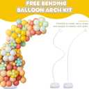 OurWarm 7.5Ft & 6Ft Balloon Arch Stand, Free Bending Shape Balloon Arch Kit, Half Arch Balloon Stand with Base, Balloon Column Stand Kit for Wedding Birthday Baby Shower Graduation Easter Decorations