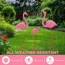 Ohuhu Family Flamingo Yard Ornaments, Set of 3 (32", 31", 19"), Pink, 3 pack