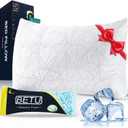 BETU Cooling King Size Pillow, Shredded Memory Foam Cool Pillow for Hot Sleepers, Adjustable Firm Soft Support Bed Pillows Perfect for Back Neck Pain and Side Sleeping with Pillows Case Cover, White