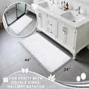 Yimobra Long Bathroom Rug Non Slip 44x24 Inch, Extra Thick Soft Absorbent Chenille Bath Mat, Machine Washable Quick Dry Bath Rugs for Bathroom Floor, Tub and Shower, Home Decor Accessories, White