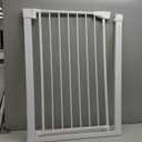 Mumeasy 36" High Extra Tall Dog Gate, 29.6"-40.5" Wide Pressure Mounted Tall Baby Gate for Dog, Auto Close Pet Gate with Door for Stairs,Doorways,House,White