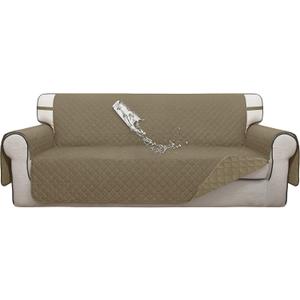 ISSUNTEX Double Protection 100% Waterproof Sofa Covers for Living Room, Couch Covers for 3 Cushion Couch Sofa, Reversible Furniture Protector Sofa Cover for Dogs, Pets, Kids (Sofa, Beige/Beige)