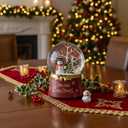 Christmas Snow Globe Lantern Water Glittering Snowman Crown with Music & Timer, USB Lined/Battery Operated Lighted Water Lantern for Christmas Festival Decoration Gifts