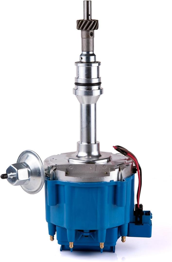 MAS HEI Distributor with 65K Volt Coil 1030213 PE330U Compatible with SBF Ford E-100 Econoline 1975-1982 F-150 3.6L 4.3L 4.7L 5.0L V8 Replacement for Small Block 221 260 289 302 Blue Cap