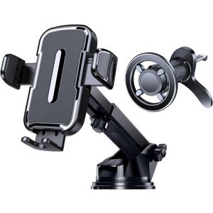 for iPhone MagSafe Phone Holders for Your car 2-Pack Adjustable Suction Cup Phone Mount for All iPhone & Android Smartphone,4 Setups - Dashboard/Vent/Windshield/Desk, Fits All Cars