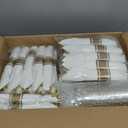 HOMIP 350 PCS Plastic Dinnerware Set (50 Guests), Clear Party Plates Include 50 Dinner Plate, 50 Dessert Plate, 50 Cups, 50 Gold Cutlery Set And Pefect for Party and Wedding