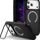 Lunivop Phone Case Compatible with iPhone 17 Pro Max Case [Compatible with Magsafe ] Camera Stand Magnetic Kickstand Military - Grade Heavy Duty Rugged Protection for 17 Pro Max 6.9 '' (Black)