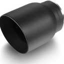 LCGP 3" Inlet Universal Exhaust Tip, 4" Outlet - 5" Long, Black Double Wall Angle Cut