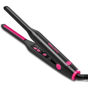 Small Flat Irons for Short Hair, 3/10" Pencil Flat Iron with Adjustable Temp Mini Hair Straightener for Edges Pixie Cut and Bangs, Tiny Hair Straightener with Floating Plates, Auto Shut Off (Blackpink)