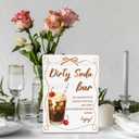 Dirty Soda Bar Sign, Wedding Signs for Reception Ceremony Home Party Tabletop Desk Decorations,Wedding Mocktail Bar Wooden Stand Sign 5x7 Inch, Baby Bridal Shower Table Decor,