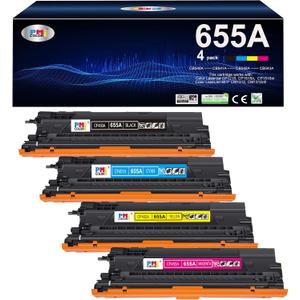 655A Black Cyan Magenta Yellow Toner Cartridge Replacement for HP 655A
