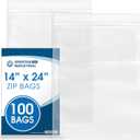 Spartan Industrial - 14 X 24 (100 Count) 2 Mil Clear Reclosable Zip Plastic Poly Bags with Resealable Lock Seal Zipper