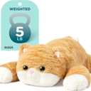 IKASA 5 lbs Weighted Stuffed Animal Orange Tabby Cat Plush Toy,Giant Large Big Jumbo Soft Kitten Toys,24 inches Huge Cute Fat Plushy,Gifts for Kids