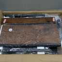 Furologee Nightstand with 2 Fabric Drawers, Night Stand with 2-Tier Shelf, Bedside Table with Hooks, Open Wooden Shelf, End Table for Bedroom, Backboard Design, Metal Frame, Rustic Brown