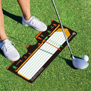 Golf Training Mat for Beginners | Posture Assistance and Entry-Level Stance Corrector | Golf Training Aids Pad for Men Women (Black)