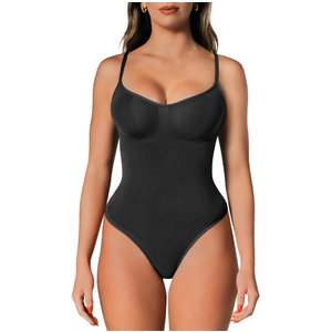 Shapewear Tummy Control Bodysuit Thong or Brief: Sculpting Shaper Tank Top Bodysuits & Snatched Waist Body Suit XL
