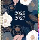 Planner 2026-2027 - Academic Planner 2026-2027, Jul.2026 - Jun.2027, 9" x 11", 2026-27 Calendar Planner, Weekly and Monthly with Colorful Tabs, Strong Twin-wire, Back Pocket - Engraved Floral