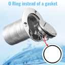 Marine Deck Filler 1-1/2" Keyless Fuel Cap - Stainless Steel Boat Gas Cap with Safety Lock & Anti-Loss Chain for Yachts, Sailboats (38mm)