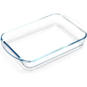Pyrex 2.6 Quart Glass Baking Dish, 9x13x2.2'' Rectangular Baking Dishes for Oven, Tempered Glass Casserole Dish Cooking Oven Bake