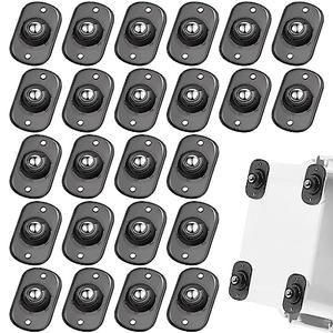 Honoson 24 Pcs Self Adhesive Caster Wheels Appliance Rollers Appliance Sliders for Kitchen 360° Swivel Universal Wheel Mini Small Kitchen (Clear Black with 1 Steel Ball Style)