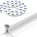 Water Splash Guard Silicone 1.57" H 39.4" L Walk-in Shower Dam/Barrier/Threshold, Kitchen Sink Edge Protector- Flexible, Scalable DIY Water Stopper for Kitchen Sink, Bathroom, Garden