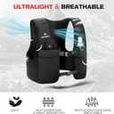 Running Vest for Women Men, Lightweight Breathable Hydration Vest with 500ml Soft Flask, Adjustable Reflective Running Vest with Pockets for Trail Running Hiking Medium-Black