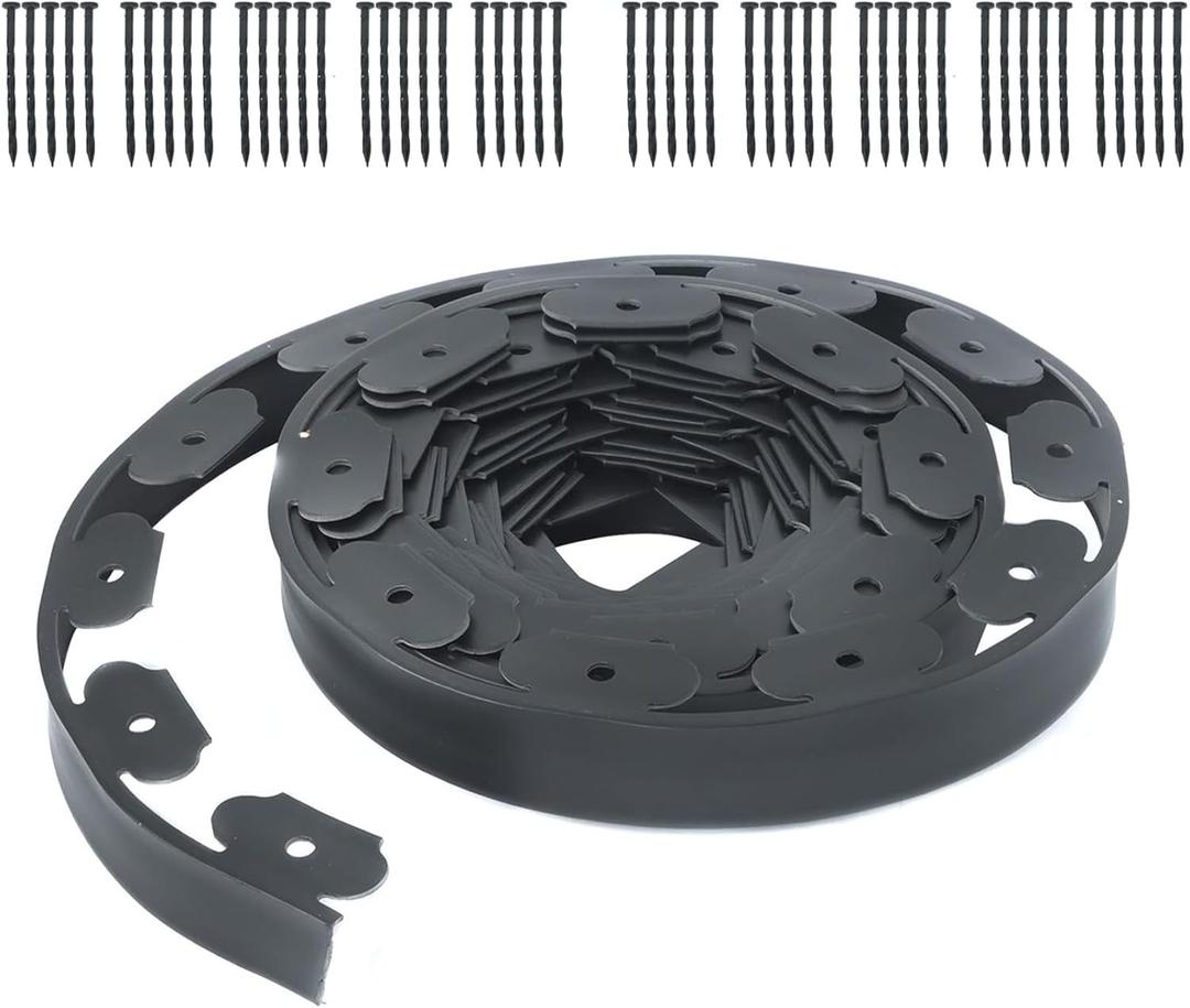 findmall 40FT Lawn Separation Strip, Garden Construction Separation Strips, for Yard Pathway Grass Flower Bed, with 50pcs Anchoring Spikes