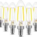 Energetic 6 Pack Dusk to Dawn LED Outdoor Light Bulb, 60 Watt Equivalent(5W), 500LM, Daylight 5000K, E12 Base, Automatic On/Off Sensor Edison Filament Candelabra Bulbs for Garage, Photocell Sensor ETL