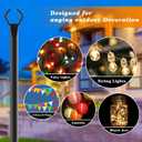 Mutovlin 2 Pack String Light Poles,10 Ft Light Poles for Outside String Lights,Outdoor Lights Pole with Fork,Metal Poles Stand for Patio Deck Backyard (10FT 2 Pack)